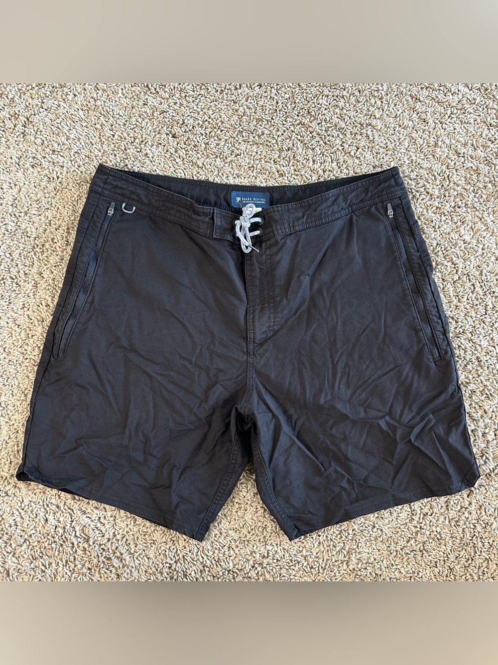 Roark Revival Layover Mens 36x7.5 Black Hybrid Stretch Shorts Casual Summer Wear
